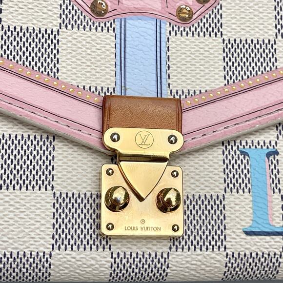 Louis Vuitton Damier Azur Summer Trunk Portefeuille Sarah Long Wallet - Picture 2 of 16